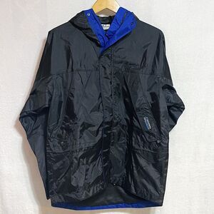 Manresa Jacket Mens Sz M Manisses Shell Windbreaker Rain Coat Black Blue Hood
